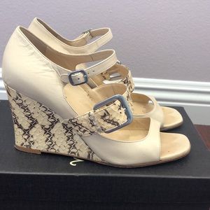 Cole Haan  Gia Wedge nude Whipsnake size 8 shoes